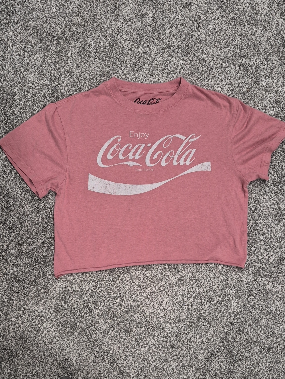 Coca Cola Mauve Pink Logo Crop Tee
